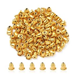 Honeyhandy Iron Bullet Ear Nuts, Earring Backs, Golden, 6x5mm, Hole: 1mm