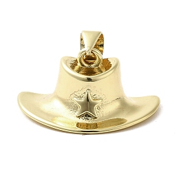 Honeyhandy Hall Brass Pendants, Hat, Golden, 10x22x12mm, Hole: 3.5x3mm