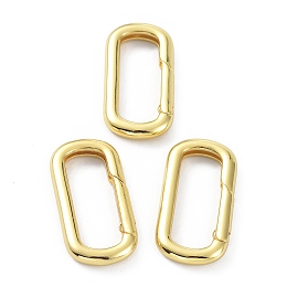 Honeyhandy Brass Keychain Clasps, Long-Lasting Plated, Oval, Real 18K Gold Plated, 29x14.5x3.5mm, Inner Diameter: 9X23mm