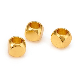 Honeyhandy Long-Lasting Plated Brass Spacer Beads, Cube, Golden, 4x4x4mm, Hole: 2.5mm