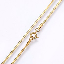 Honeyhandy 304 Stainless Steel Snake Chain Necklaces, with Lobster Claw Clasps, Golden, 18.1 inch(46cm), 1.6x0.4mm