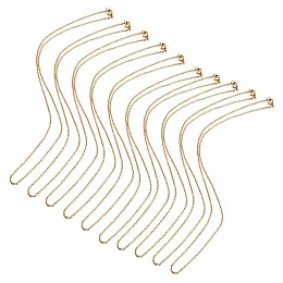 Honeyhandy 10Pcs Ion Plating(IP) 304 Stainless Steel Cable Chain Necklaces Set for Men Women, Golden, 19.69 inch(500mm)