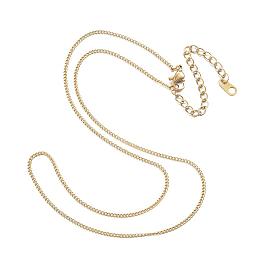 ARRICRAFT 10pcs 304 Stainless Steel Necklaces, Curb Chain Necklaces, Golden, 16.14"(41cm)