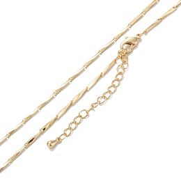 Honeyhandy Brass Bar Link Chain Necklaces, Long-Lasting Plated, Real 18K Gold Plated, 15.94 inch(40.5cm)