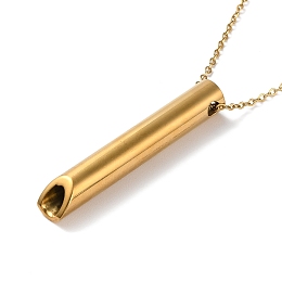 Honeyhandy 304 Stainless Steel Whistle Pendant Necklaces, Golden, 19.69 inch(50cm)