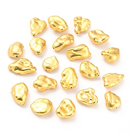 Honeyhandy Pearl Beads, with Golden Brass Findings, Nuggets, Gold, 13~19x11~13x4.5~8mm, Hole: 0.7mm