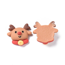 Honeyhandy Christmas Theme Opaque Resin Cabochons, Deer, 24.5x26x9mm