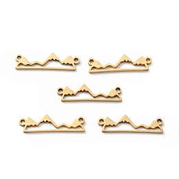 Honeyhandy 304 Stainless Steel Links Connectors, Mountain, Golden, 5.5x20x1mm, Hole: 1mm