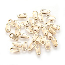 Honeyhandy 304 Stainless Steel Chain Tabs, Chain Extender Connectors, Teardrop, Golden, 8x4x0.5mm, Hole: 1~1.8mm