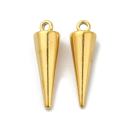 Honeyhandy Ion Plating(IP) 201 Stainless Steel Pendants, Cone Charm, Real 18K Gold Plated, 18.5x5.5mm, Hole: 1.5mm