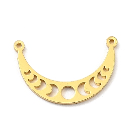 Honeyhandy 304 Stainless Steel Links, Moon Phase Links, Moon, Golden, 14x21.5x1mm, Hole: 1mm