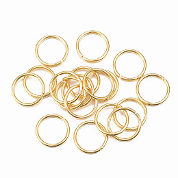 Honeyhandy 304 Stainless Steel Jump Rings, Open Jump Rings, Golden, 18 Gauge, 12x1mm, Inner Diameter: 10mm