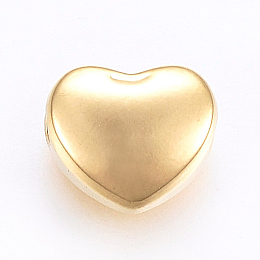 Honeyhandy 304 Stainless Steel Beads, Heart, Golden, 10x12x6mm, Hole: 2.5mm