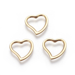 Honeyhandy 304 Stainless Steel Linking Rings, Heart, Golden, 14.5x15x1.5mm, Hole: 9.5x11mm