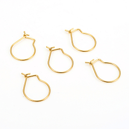 Honeyhandy 304 Stainless Steel Hoop Earrings, Golden, 22 Gauge, 19x13x0.6mm