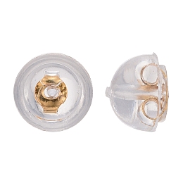 Honeyhandy 925 Sterling Silver Ear Nuts, Golden, 5x4mm, Hole: 0.6mm