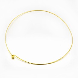 Honeyhandy Brass Necklace Making, Rigid Necklaces, Golden, 140mm