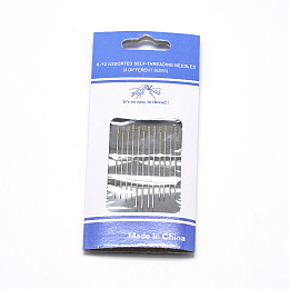 Honeyhandy Iron Self-Threading Hand Sewing Needles, Golden, 36x0.76mm, about 12pcs/bag