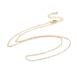 Honeyhandy Brass Cable Chain Necklaces, with Lobster Claw Clasp, Real 18K Gold Plated, 17.51 inch(44.5cm)