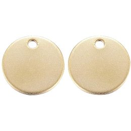 UNICRAFTALE About 10pcs Stainless Steel Pendants Flat Round Pendants Blank Stamping Tag Pendants Golden Charms Small Hole Charms for Necklace Jewelry Crafting Making 12x1mm, Hole 2mm