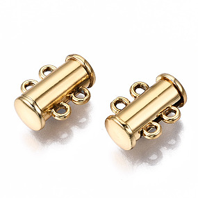5sets Brass Magnetic Clasps Mixed Color Connector with Loop Magnet Converter Necklace Clasps Jewelry Clasps for DIY Bracelet Necklace Making Gold