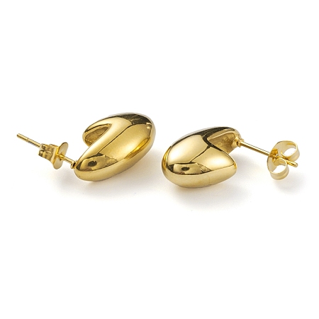 Honeyhandy 304 Stainless Steel Twist Teardrop Stud Earrings for Women, Real 18K Gold Plated, 16.5x7.5x10.5mm, Pin: 0.6mm