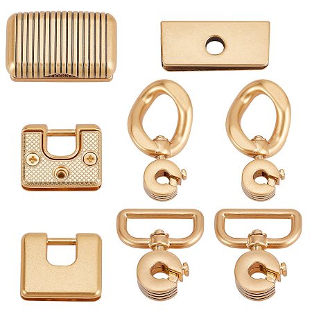 WADORN Zinc Alloy Bag Making Accessories, including Bag Lock Clasp, Suspension Clasp, Golden, 14~47.5x25~40x7~20.5mm, 8pcs/set