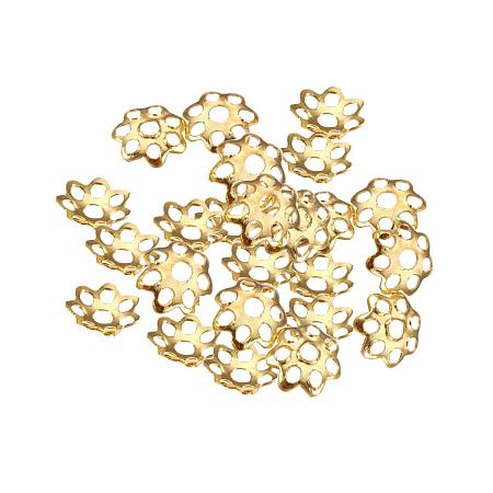 ARRICRAFT 1000pcs Flower Shape More-Petal Iron Bead Caps Spacers for Jewelry Making, Golden