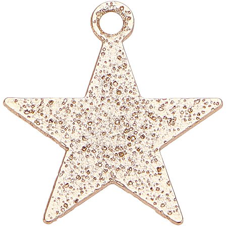 BENECREAT 40pcs 18K Gold Plated Star Charms Pendant Long-lasting Brass Jewelry Findings with Loop for Necklace DIY Jewelry Making, Hole: 1mm