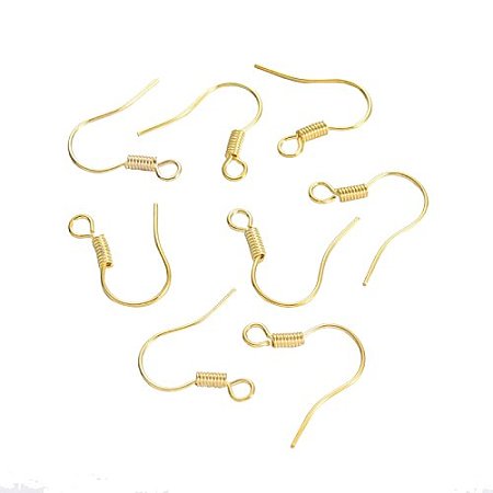 ARRICRAFT 200PCS (100 pairs) Golden Brass Earring Hooks for Jewelry Making Earring Findings, 15x17mm