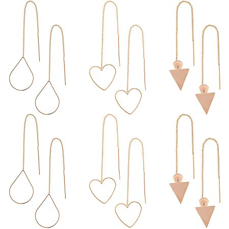 NBEADS 12 Pcs Ear Threads, Gold Plated Brass Stud Earring Findings Ear Line Dangle Drop Earrings for Jewelry Making