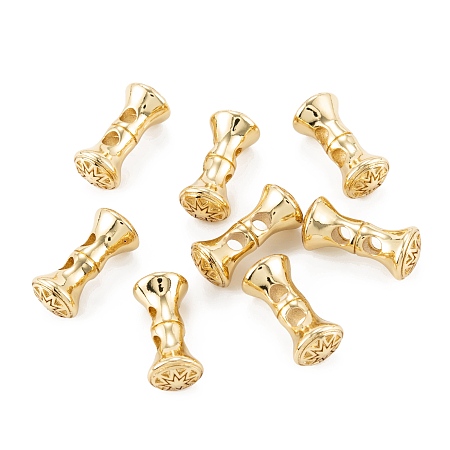 Arricraft Brass Multi-Starnd Links, Long-Lasting Plated, Bamboo Joint, Real 18K Gold Plated, 20x9mm, Hole: 3mm