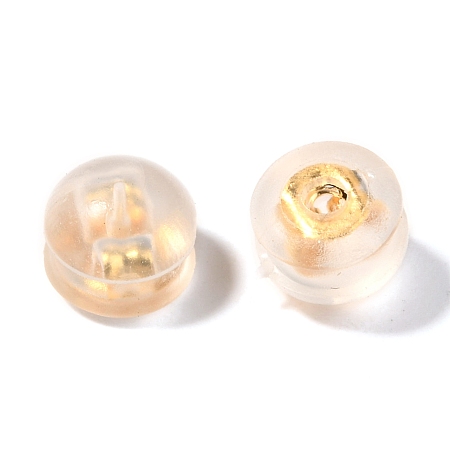 Honeyhandy 316 Surgical Stainless Steel Ear Nuts, with TPE Plastic  Findings, Earring Backs, Half Round/Dome, Real 18k Gold Plated, 4.5x5mm