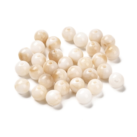 Imitation Jade Acrylic Beads, Round, BurlyWood, 8mm, Hole: 1.8mm, about 1886pcs/500g