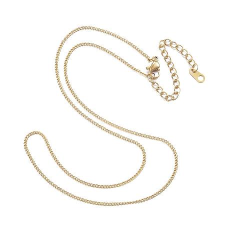 ARRICRAFT 10pcs 304 Stainless Steel Necklaces, Curb Chain Necklaces, Golden, 16.14