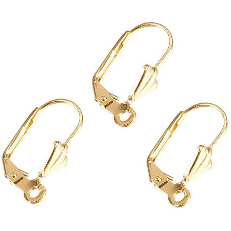 UNICRAFTALE 50pcs Stainless Steel Leverback Earring Findings Golden Earring Components Metal Leverback Earrings for Jewelry Earrings Making 19x5.5x11mm, Hole 1mm