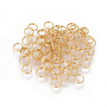 Honeyhandy 304 Stainless Steel Split Rings, Double Loops Jump Rings, Golden, 5x1mm, Inner Diameter: 4mm