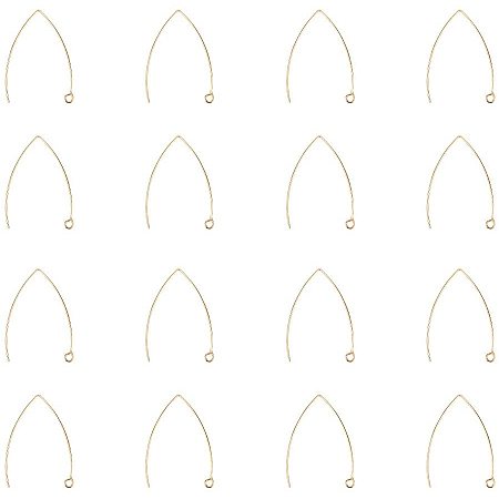Pandahall Elite 100pcs Golden Stainless Steel Earrings Hooks Open V Shape Earring Components Earring findings Earwire for Dangle Earring Jewelry Making DIY