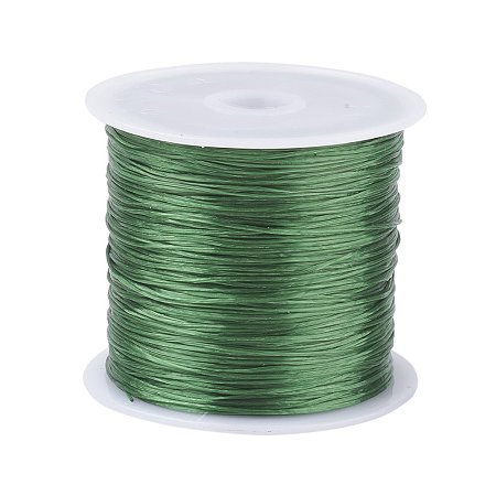 PandaHall Elite 1 Roll Green 0.8mm Elastic Stretch Polyester Threads Beading String Cord 60m per Roll for Jewelry Making Bracelets Necklace