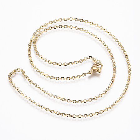 Honeyhandy 304 Stainless Steel Cable Chain Necklaces, with Lobster Claw Clasps, Golden, 17.7 inch(45cm), 10strand/bag