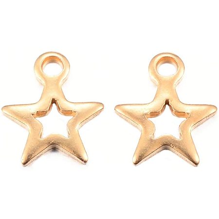 UNICRAFTABLE 20pcs Stainless Steel Pendants Metal Star Shape Charms Small Hole Necklace Pendants for Jewelry Making Earring Bracelet DIY 8.5x7x0.8mm, Hole 1.2mm