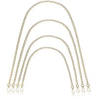 ARRICRAFT 4 Sizes Metal Cross Body Chain Strap, Iron Purse Chain Replacement Shoulder Bag Strap Handbag Chains Straps with Swivel Clasps for DIY Handbags Crafts(15.7/23.6/39.3/47.2 Inch), Golden