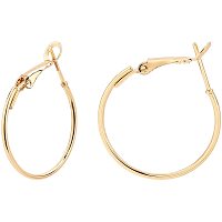 BENECREAT 30PCS 18K Gold Plated Round Earring Hoops Circle Hoop Earrings for DIY Jewelry Making