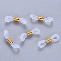 Honeyhandy Eyeglass Holders, Glasses Rubber Loop Ends, with 304 Stainless Steel Findings, Golden, 20x5mm