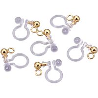 UNICRAFTALE 10 PCS Stainless Steel Clip on Earring Converters with Transparent U Type Plastics for Non-Pierced Ears Components for Earring Making, Golden