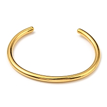 Honeyhandy Ion Plating(IP) 304 Stainless Steel Simple Thin Cuff Bangles, Real 18K Gold Plated, Inner Diameter: 1-7/8x2-1/4 inch(4.8x5.7cm)