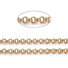 ARRICRAFT Soldered Brass Rolo Chains, Belcher Chain, Long-Lasting Plated, with Spool, Real 18K Gold Plated, 2x1mm, about 16.4 Feet(5m)/roll