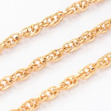 Honeyhandy Ion Plating(IP) 304 Stainless Steel Rope Chains, Soldered, with Spool, Golden, 2.5mm, about 32.8 Feet(10m)/roll