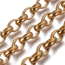 ARRICRAFT 304 Stainless Steel Rolo Chains, Belcher Chains, Unwelded, Golden, 13x10x4mm