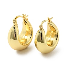 Honeyhandy Brass Chunky Crescent Moon Hoop Earrings for Women, Lead Free & Cadmium Free, Golden, 29x25x12mm, Pin: 0.6x1mm